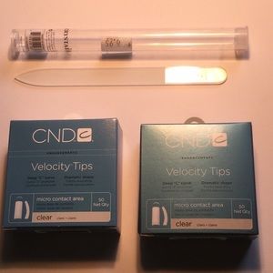 CND Velocity nail tips #3 2 boxes of 50, & OPI CRYSTAL FILE